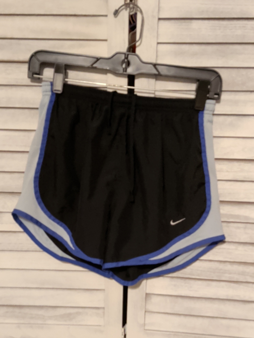 Nike Black Athletic Shorts with Light Blue Trim